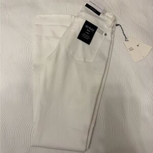 7 For All Mankind Women's Straight Leg White Jeans